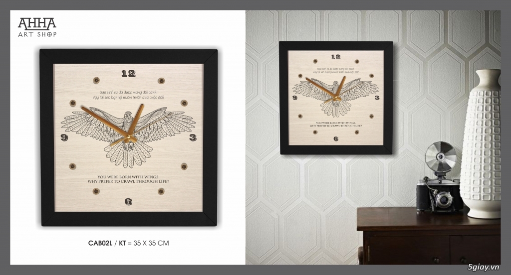 Tranh Đồng Hồ Thủ Công - Mỹ Nghệ Ahha Art Shop - 2