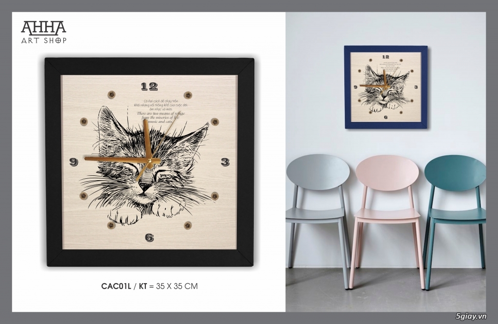 Tranh Đồng Hồ Thủ Công - Mỹ Nghệ Ahha Art Shop - 6