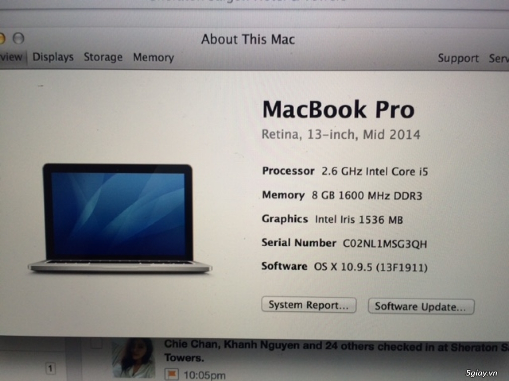 Cần bán Macbook Pro Retina mid 2014, 13 inch, 128 GB - 2