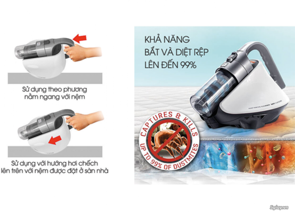 Máy Hút Bụi SHARP EC-HX100V-S, có chức năng hút bụi nệm và bắt rệp - 1