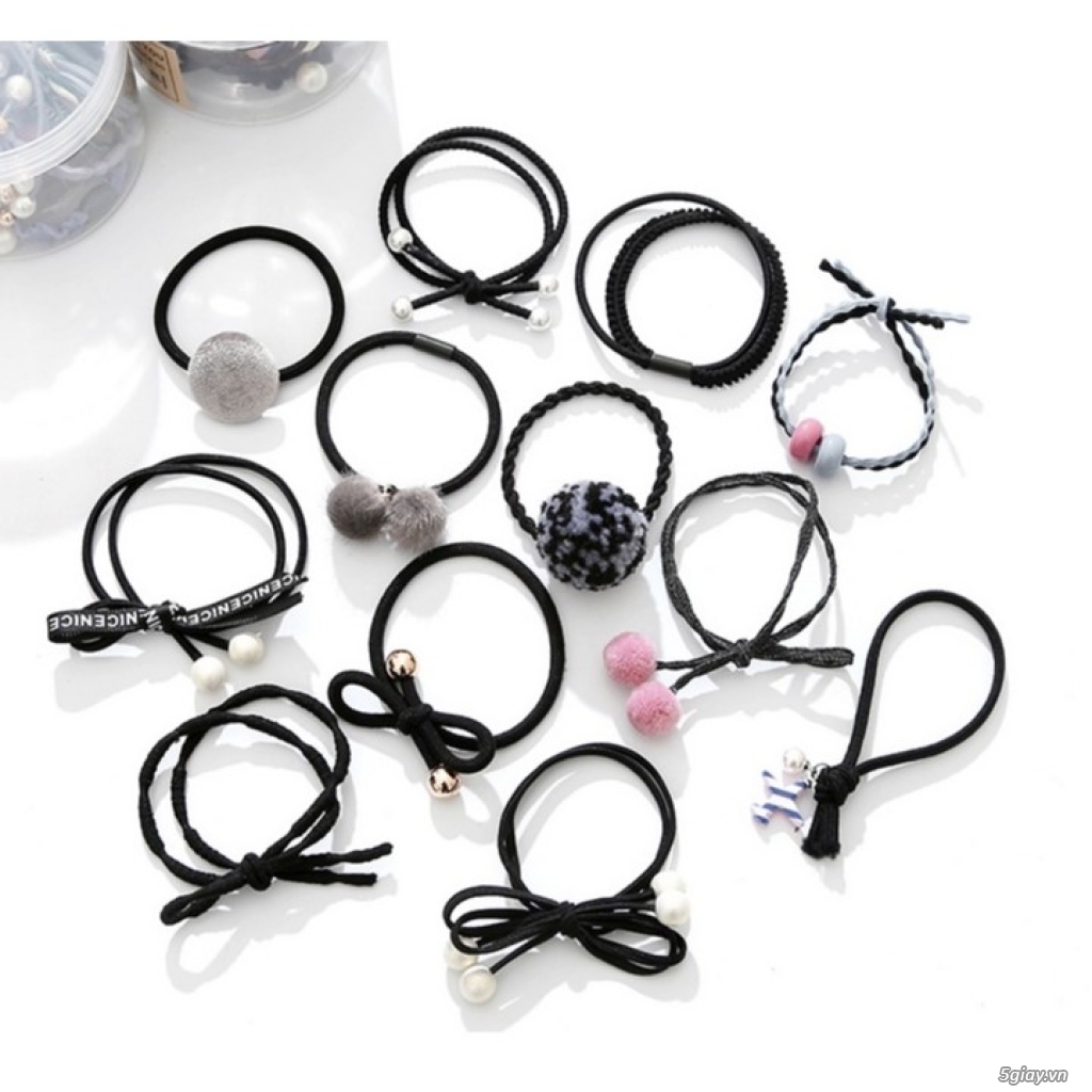 Set buộc tóc bộ cột tóc combo chun cột tóc - 3
