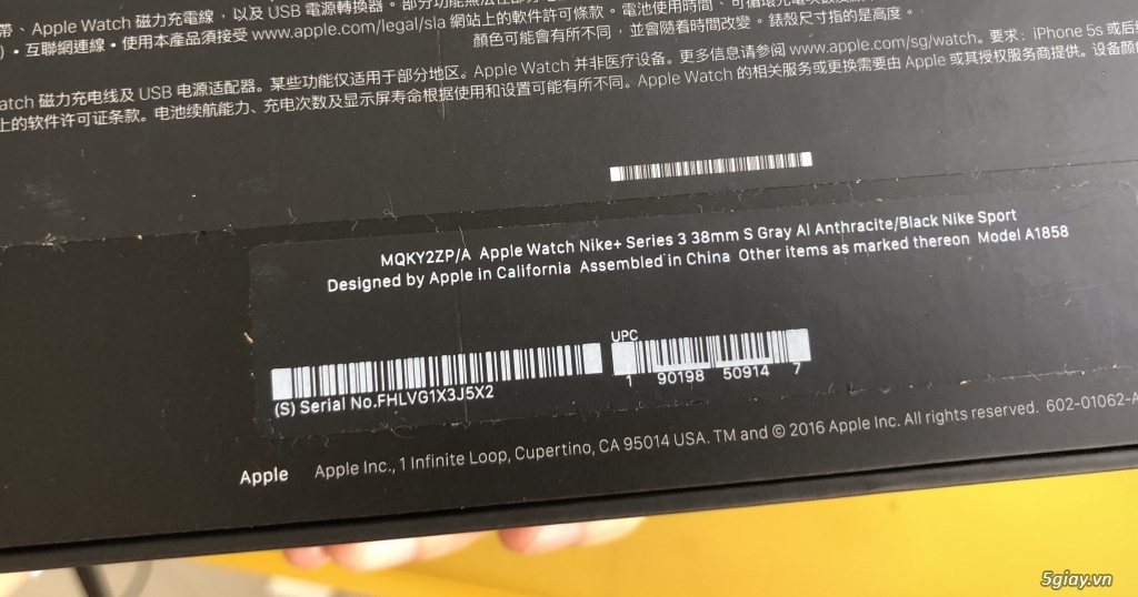 Apple watch series 3 38mm Black Nike Sport Band active ngày 23/02/18 - 2