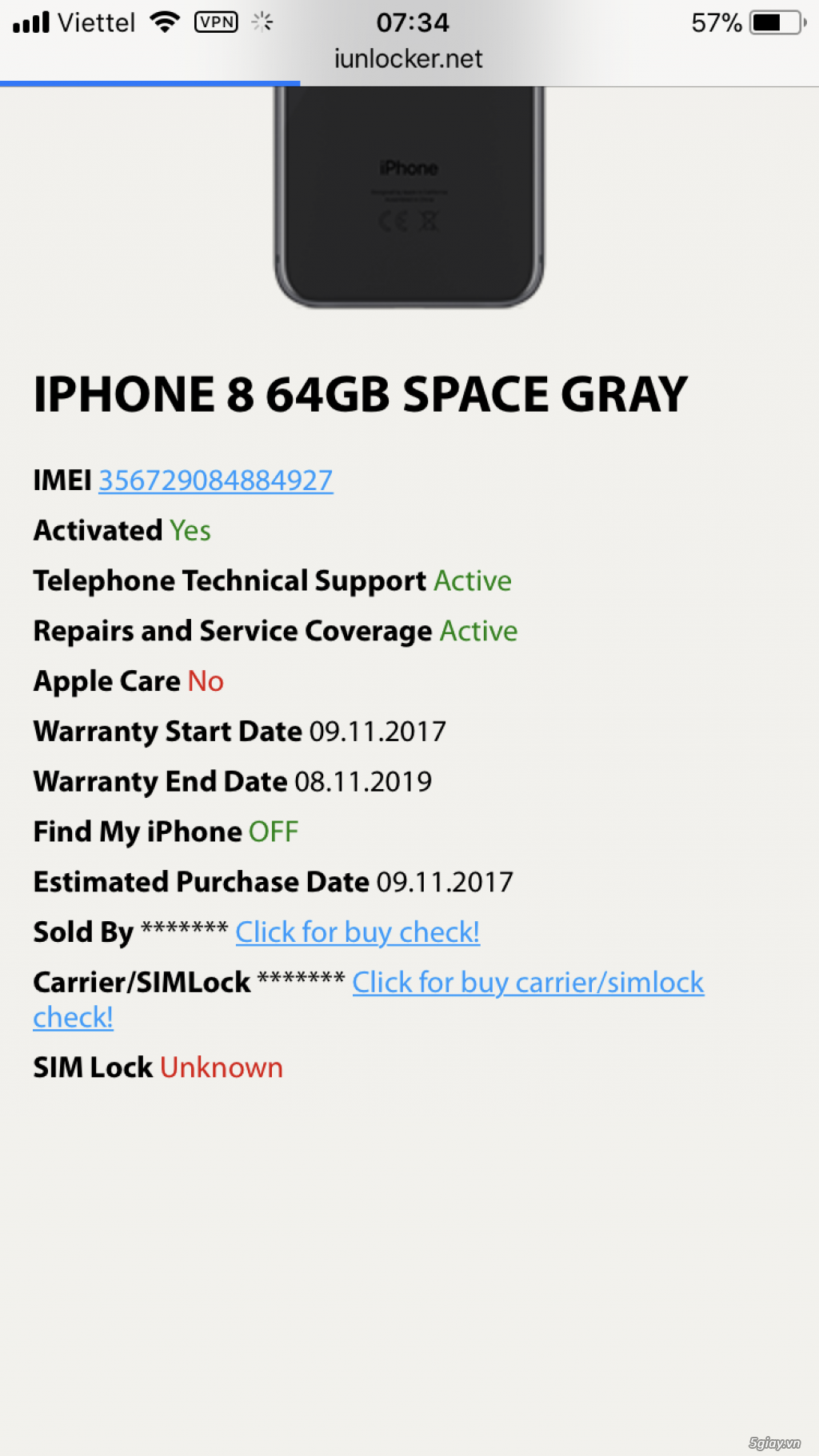 Iphone8 gray 64gb lock nhật hàng xách tay - 4
