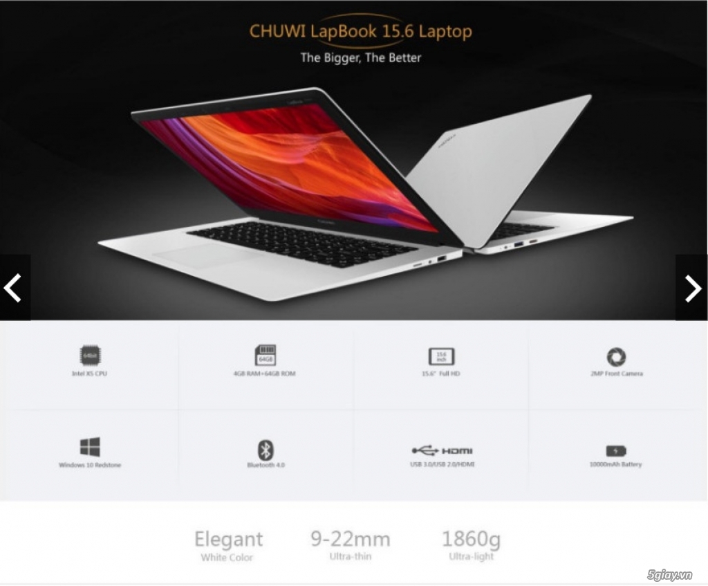 Laptop NoteBook Chuwi 15.6 inch Ultra-light Z8350 4G 64G Windown 10 - 2