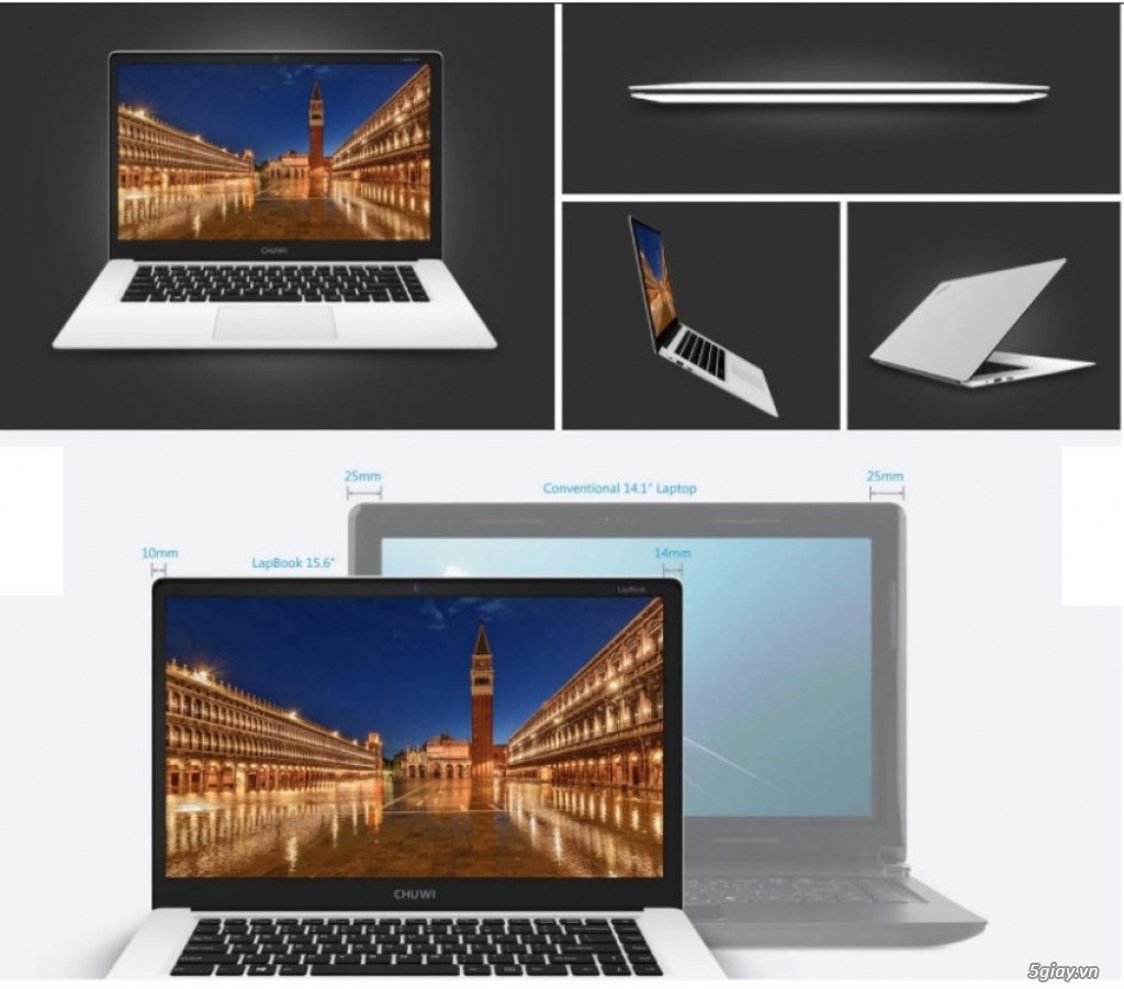 Laptop NoteBook Chuwi 15.6 inch Ultra-light Z8350 4G 64G Windown 10 - 3