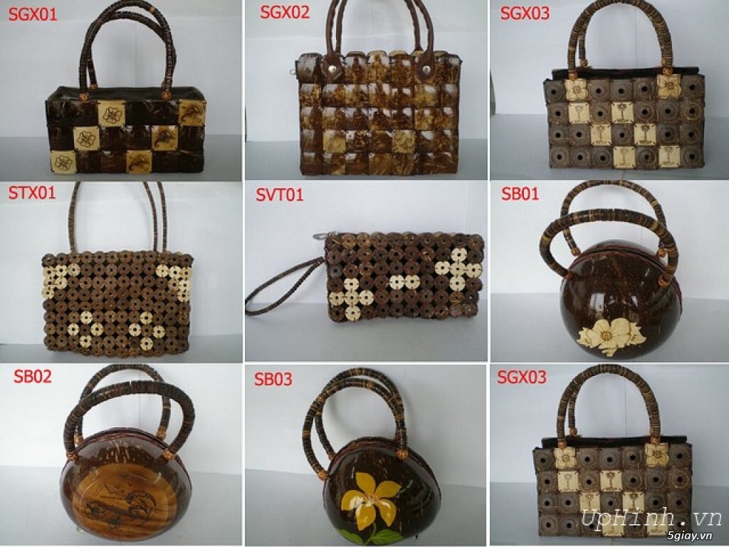 Giỏ xách Gáo Dừa , túi xách, ví tay, bóp làm từ Thủ công mỹ nghệ dừa - 1