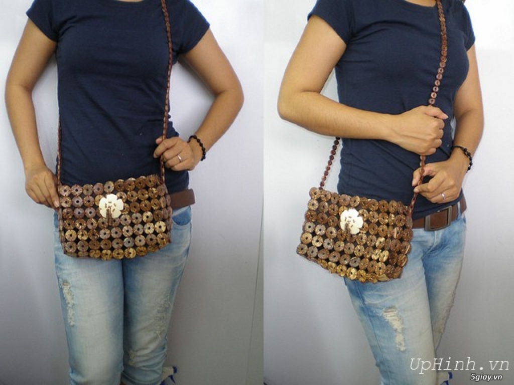 Giỏ xách Gáo Dừa , túi xách, ví tay, bóp làm từ Thủ công mỹ nghệ dừa - 4
