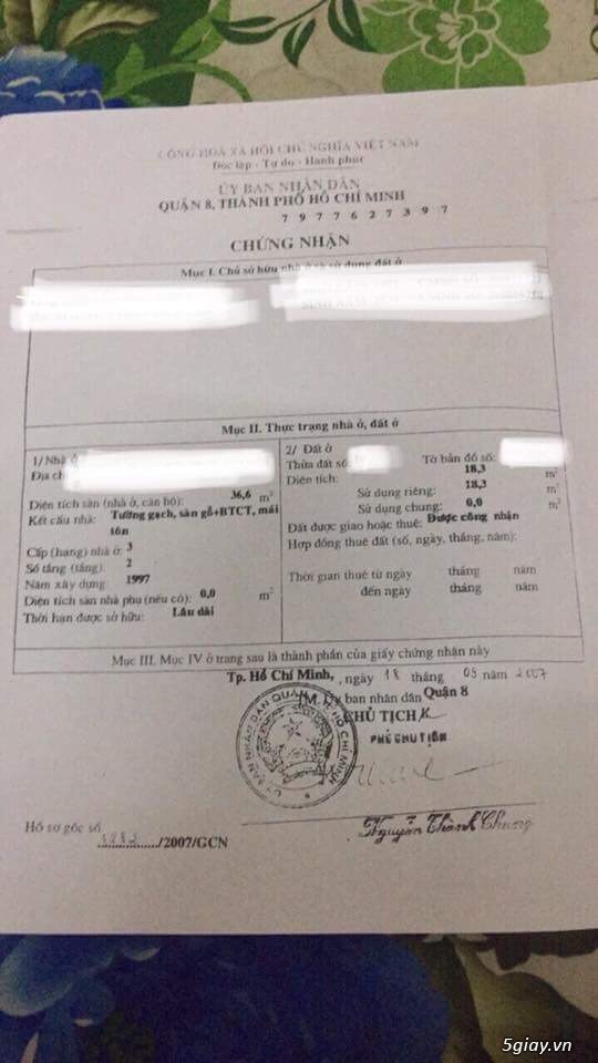 Bán nhà quận 8 hẻm 5m