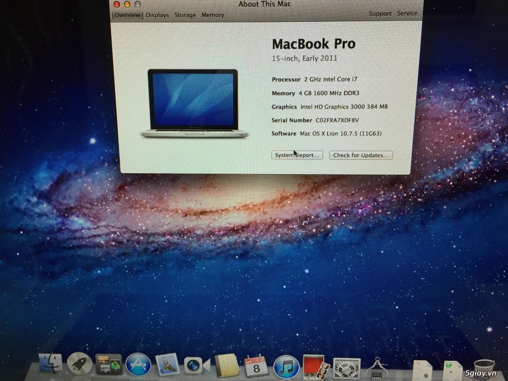 Macbook Pro 15in Eraly 2011 i7 - 4g-- 500 - 3