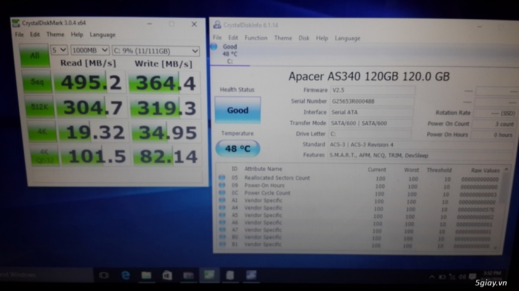 SSD Apacer AS 340 120Gb Giá Tốt.