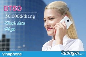 Sim 4G Vina (60Gb x 12T) chỉ với 50k/tháng - Gọi nội mạng Miễn phí