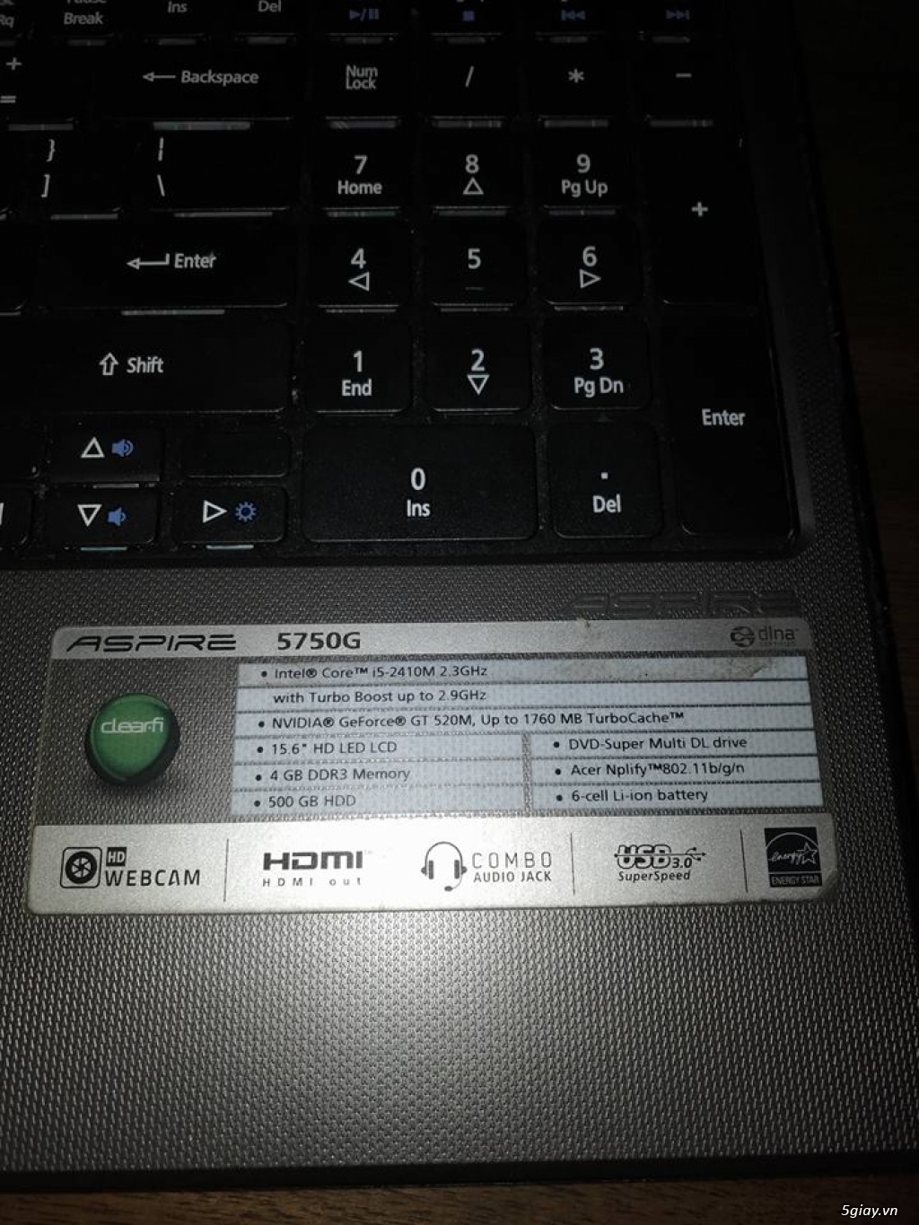 Thanh lý laptop Acer Aspire 5750G - 2