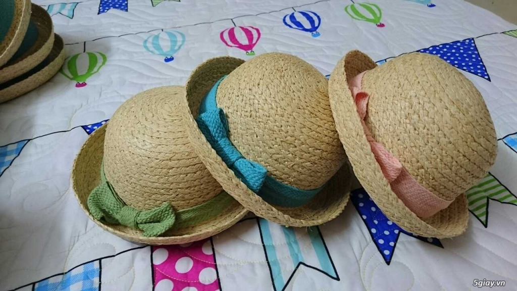 Mũ mùa hè cho bé, mũ trẻ em, mũ bé gái, mũ cói, mũ phớt, mũ vải, mũ lưỡi trai, mũ rộng vành đi biển - 13