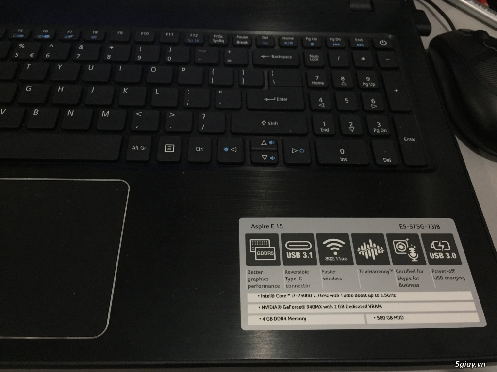 Bán Laptop Acer Core I7 7500U, 15.6 Full HD, Card rời 2GB, BH:10/2018