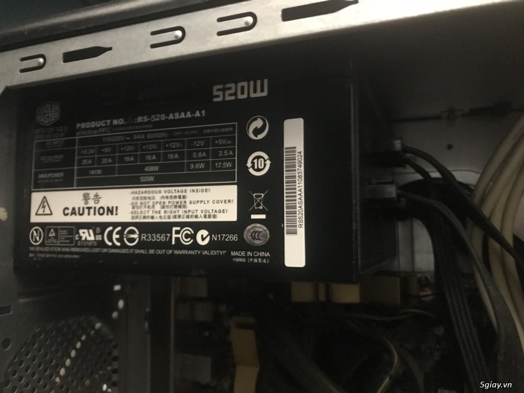 Bán bộ nguồn Cooler master 520w modunle
