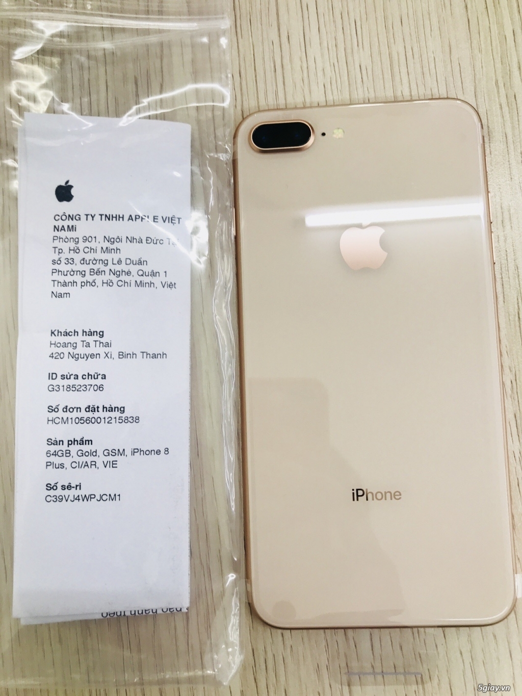 Iphone 8Plus 64G Gold Trả Bảo Hành New Mới 100%