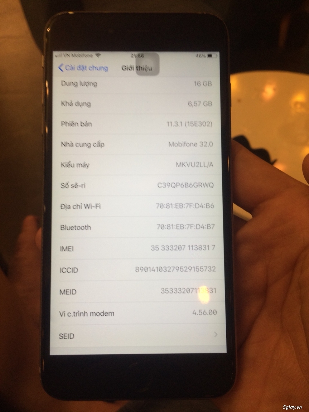 Bán 6s plus 16gb clock mvt có sim ghép