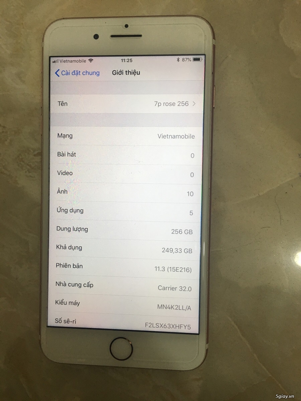Iphone 7 Plus 256g Rose Gold bản USA nam tính cực hiếm - 11
