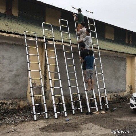 Thanh lý thang nhôm rút hàng trưng bày cao 3,8m giá rẻ - 2