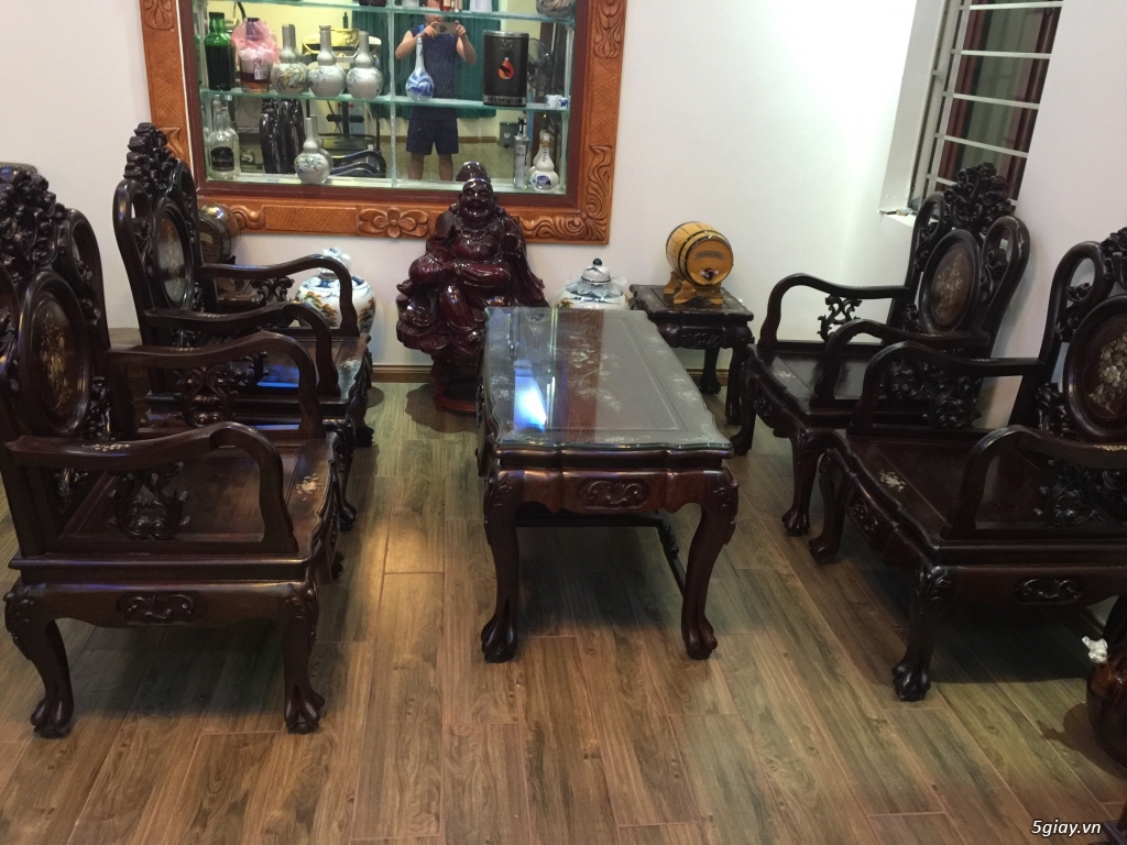 Cần bán: Bộ bàn ghế gỗ Trắc đen