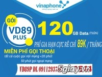 SIM VINAPHONE 4G CÓ GÓI VD89PLUS 120GB