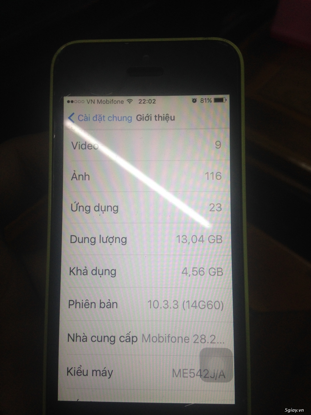 iPhone 5c lock Nhật màu vàng nguyên zin - 2