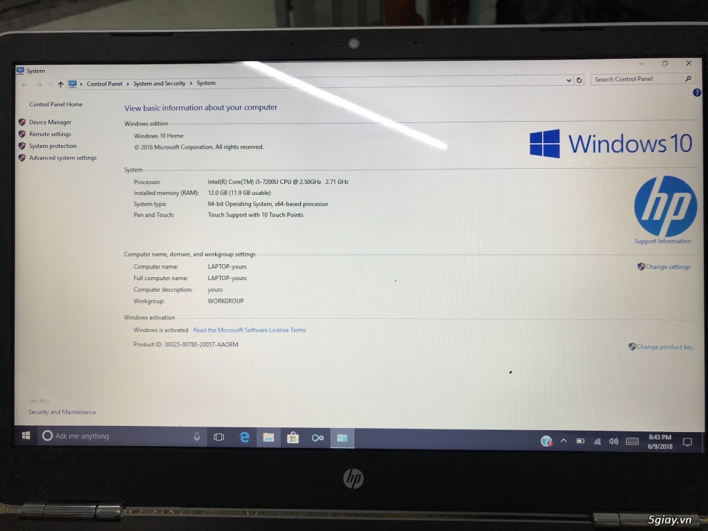 HP Pavilion 15-au123cl - 15.6 - Core i5 7200U - 12 GB RAM - 1 TB HDD