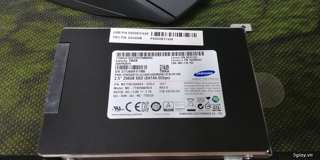 SSD SAMSUNG 256Gb từ laptop thị trường châu Âu giá rẻ