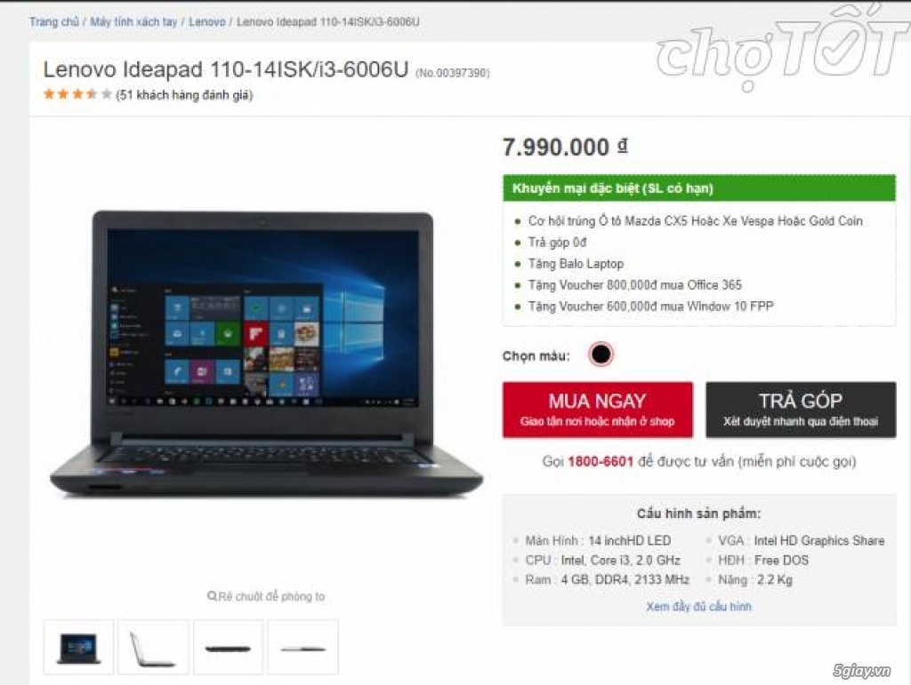 Laptop Lenovo IdeaPad 110 -14ISK New 100%