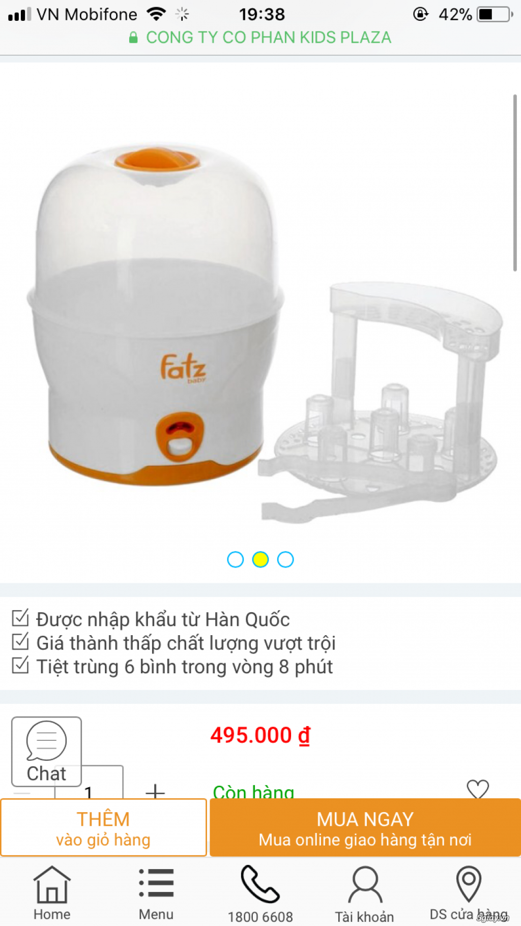 Bán bộ tiệt trùng bình sữa hiệu Fatz - 1