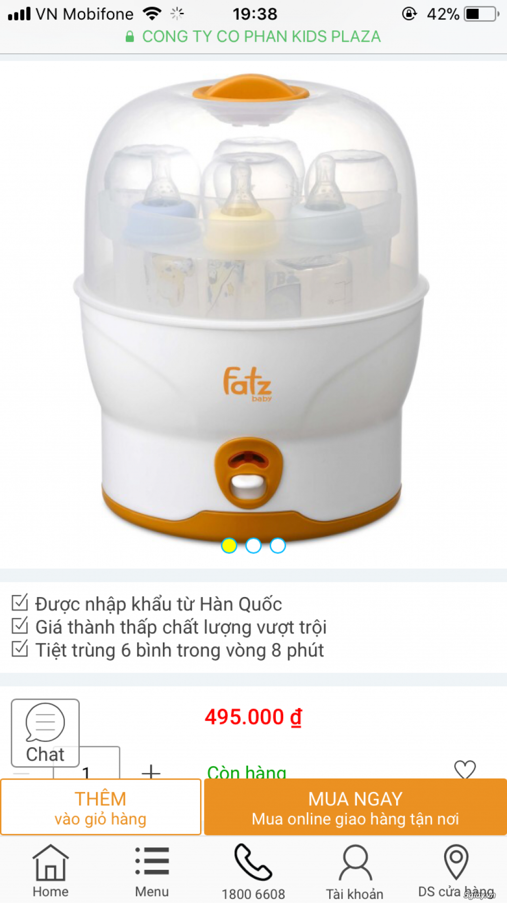 Bán bộ tiệt trùng bình sữa hiệu Fatz - 2
