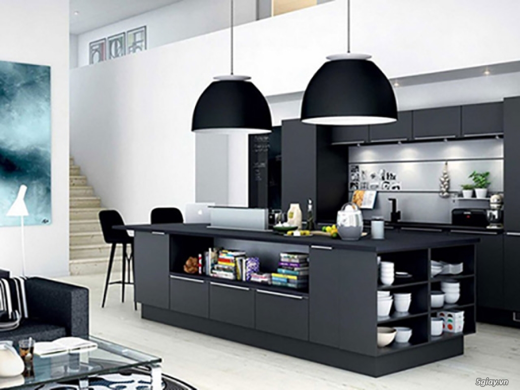 Nổi bật và hiện đại cho nội thất phòng bếp với gam màu trắng đen - 2
