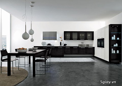 Nổi bật và hiện đại cho nội thất phòng bếp với gam màu trắng đen - 1