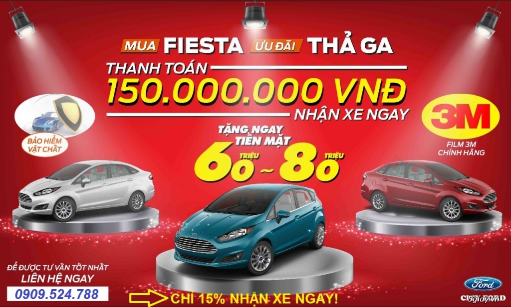 Ford Fiesta 2018 số tự động 1.5l, tặng bảo hiểm, phim,giảm 80tr
