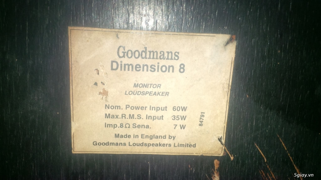 Bán nhanh Loa siêu cổ Anh Quốc Goodmans Dimension 8 Limited - 1969 - 3
