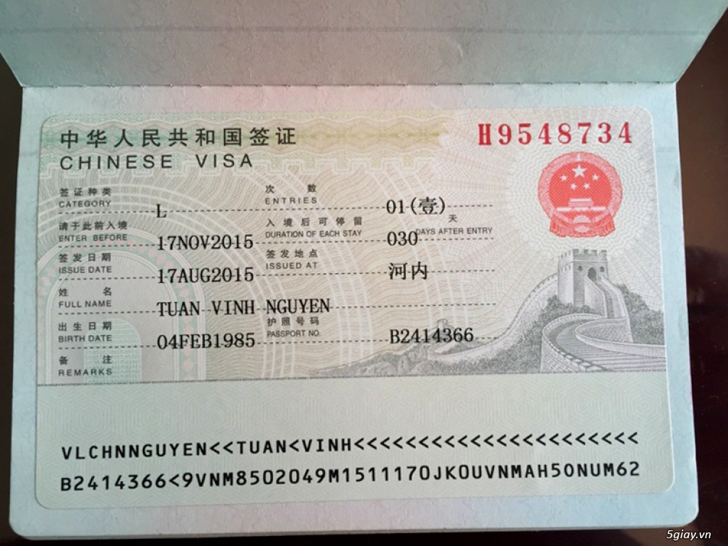 Chuyên làm Visa Trung Quốc giá rẻ các diện