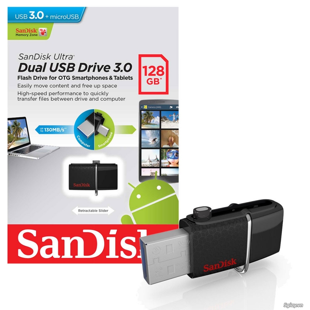 OTG 3.0 Sandisk Ultra Dual 128Gb