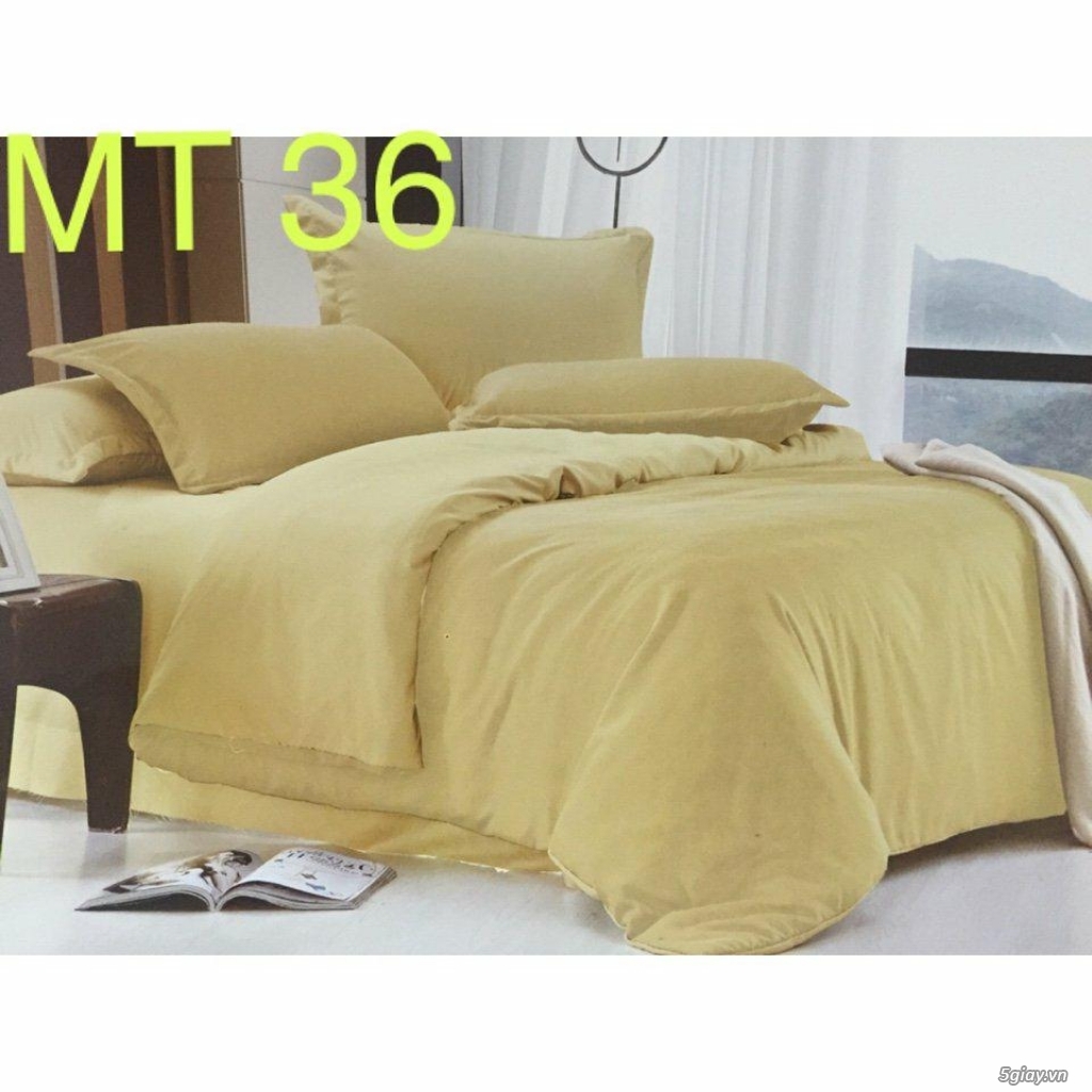 Bộ drap mền cotton- polyeste màu trơn (kí hiệu MT) - 2