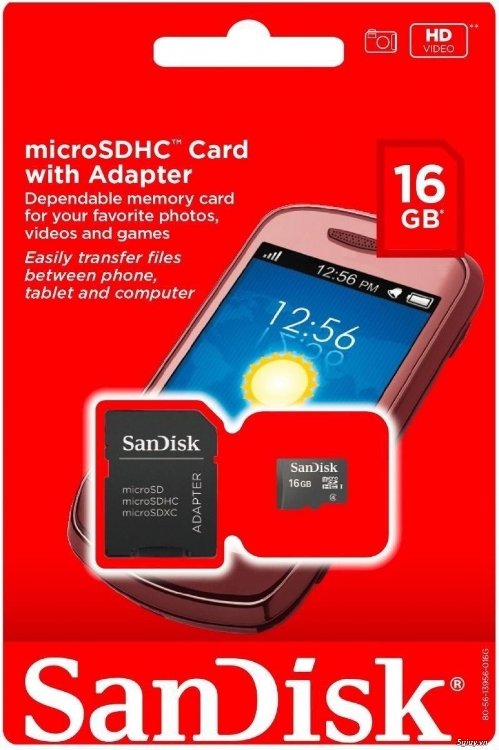 Micro SDHC Sandisk Class 4 - 16GB - 5