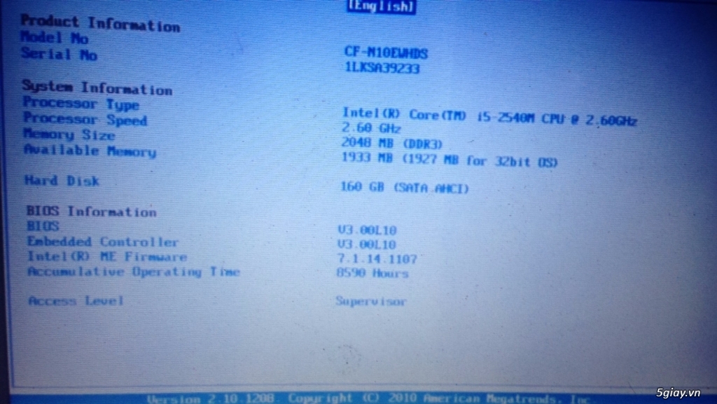 Panasonic CF-SX3 Core i5 thế hệ 4, ram 4gb, SSD 128gb - 5