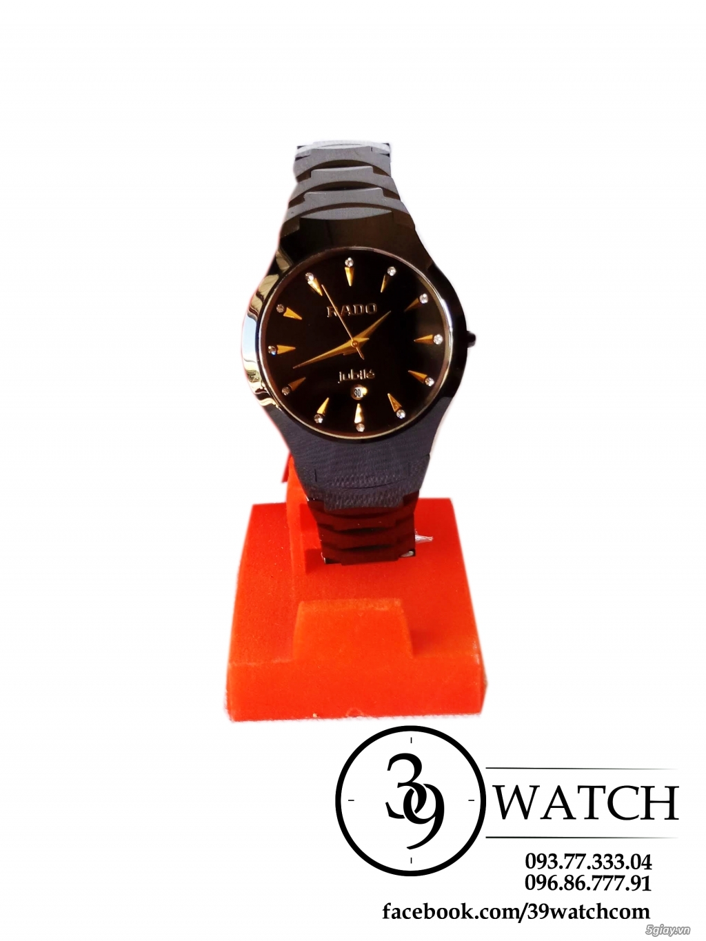 Đồng hồ nam dây đá Ceramic thương hiệu R.a.d.o màu đen mạnh mẽ