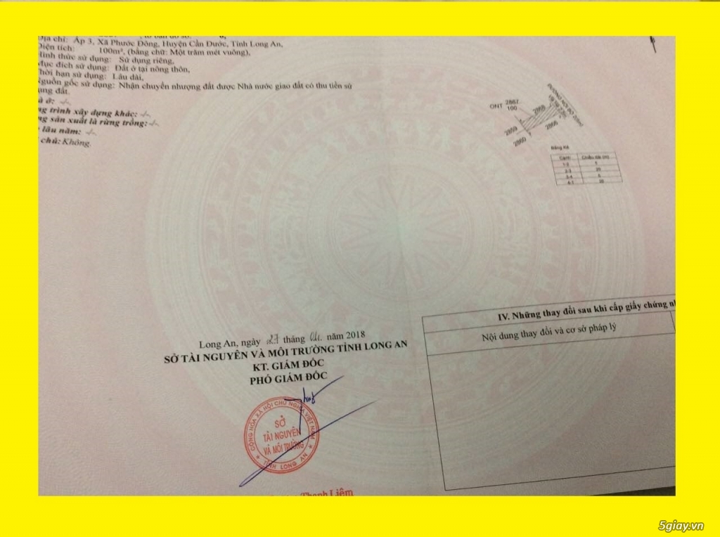 Đất đã có sổ riêng 2018 ở ấp 3 Phước Đông Cần Đước