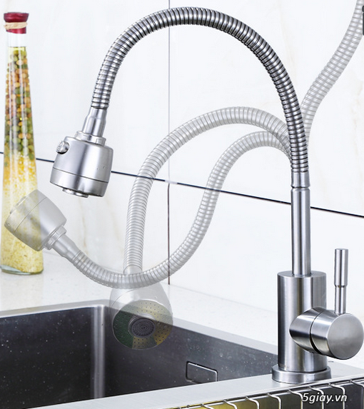 Vòi rửa lạnh cao cấp cần lò xo Inox 304 - 1