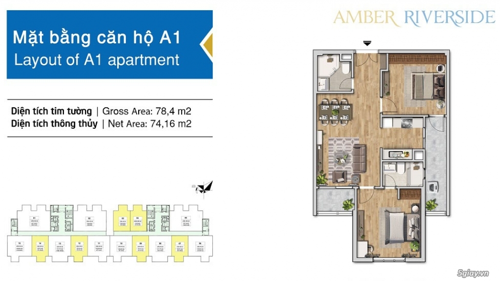 Tặng 35-100 triệu khi Mua CC AMBER RIVERSIDE,HTrợ Vay 70%