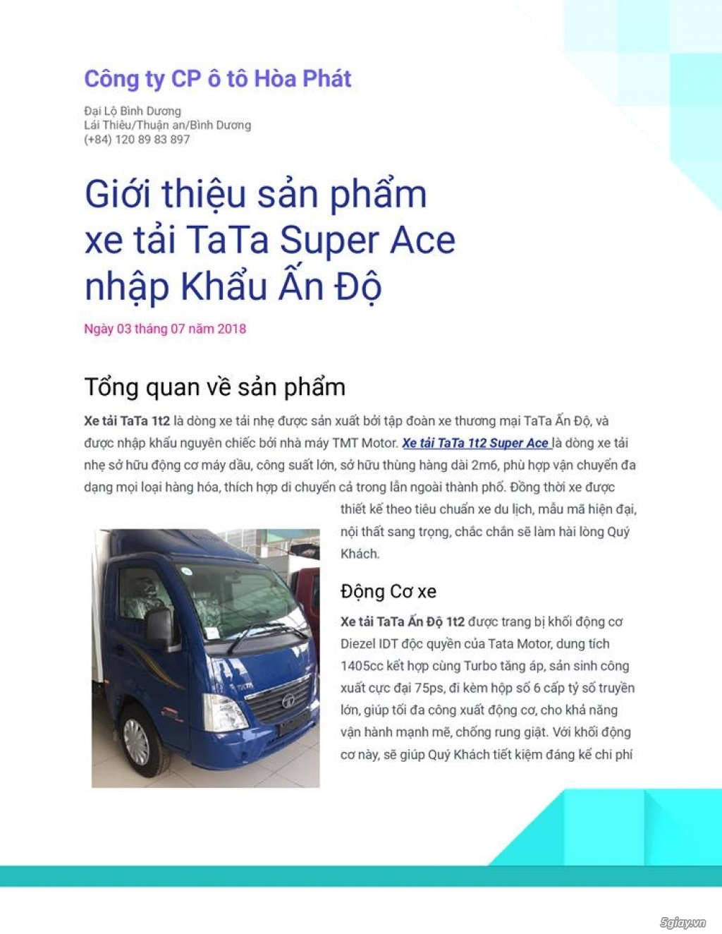 Xe tải TATA 1t2 Super Ace Thùng kín đời mới 2018 hàng mới + Giảm 10tr - 7