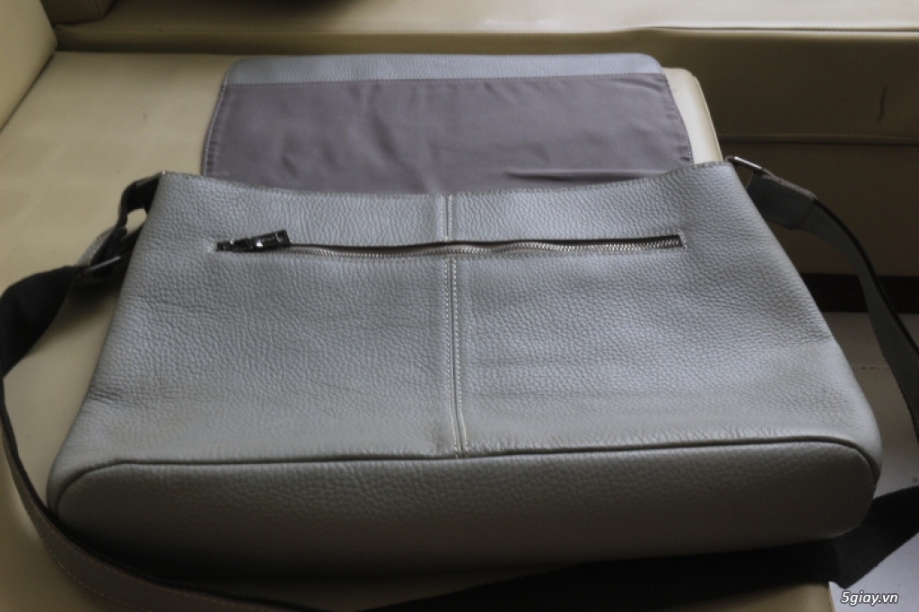 Túi da dành cho công sở trắng xám thanh lịch, chưa qua sd - 3