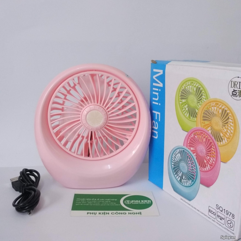 Quạt sạc pin mini bền đẹp, giá sỉ lẻ cho cửa hàng