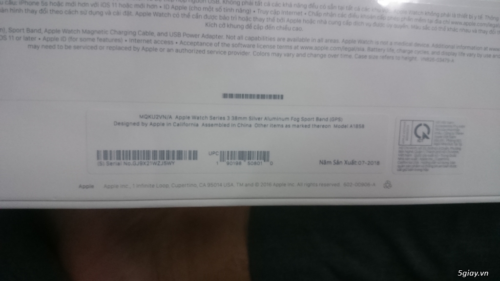 HOT HOT: Apple watch S3 38mm Silver_New 100%_Giá 7 triệu 800 (bao giá) - 2