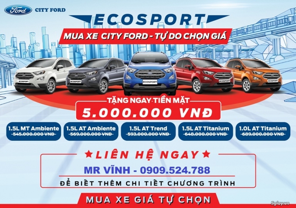 Ecosport 2018 số tự động, trả góp 90%,tặng phim 3M, bảo hiểm vật chất