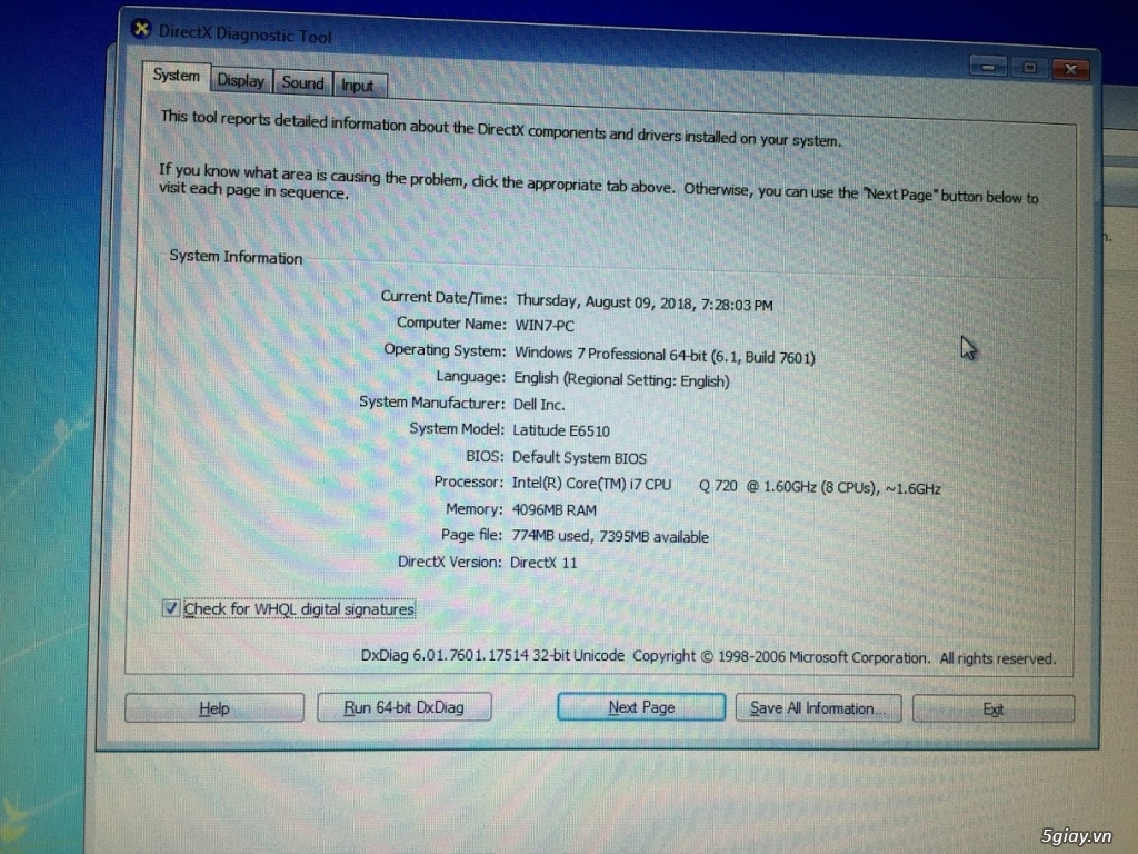 Dell Latitude E6510 - i7 - 8 CPUs - Nvidia 1080p - 7